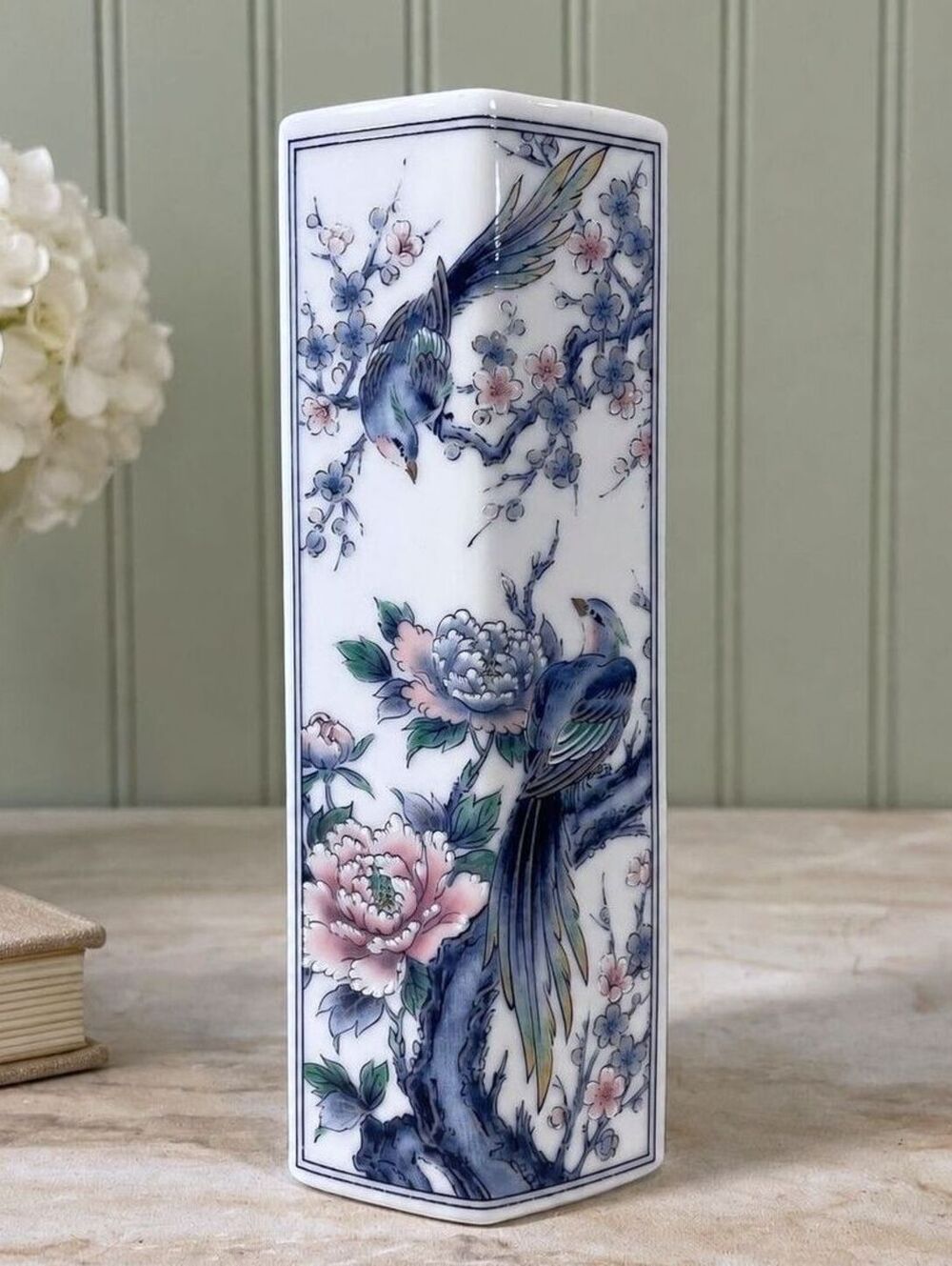 Vintage Hexagonal Takahashi Porcelain Vase